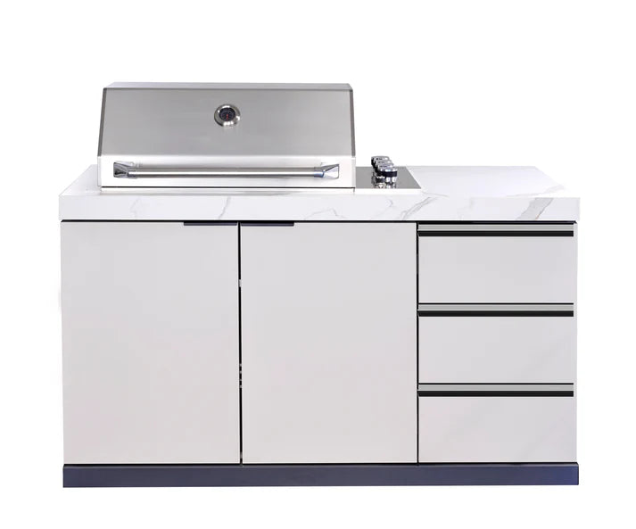 White Stone 4B Drop In BBQ Kitchen + 3 Drawers  (BBQ MODULE ONLY)
