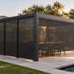 GazeboMate Louvered Gazebo + Aluminium Privacy Side Wall – Monument Charcoal