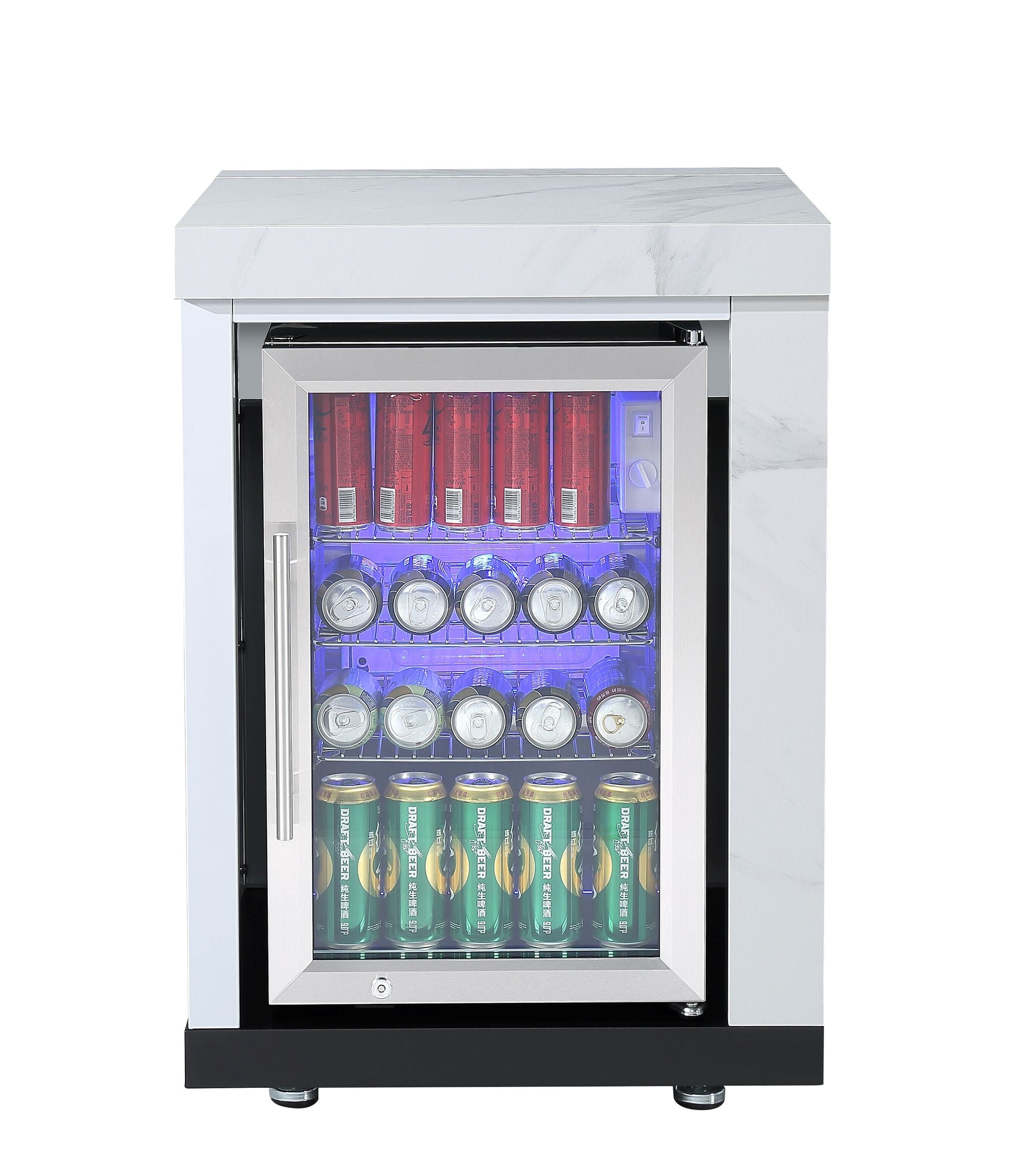 Rockpool White 4B: Designer Outdoor BBQ Kitchen Matt White Stone + White Doors, Fridge & Sink