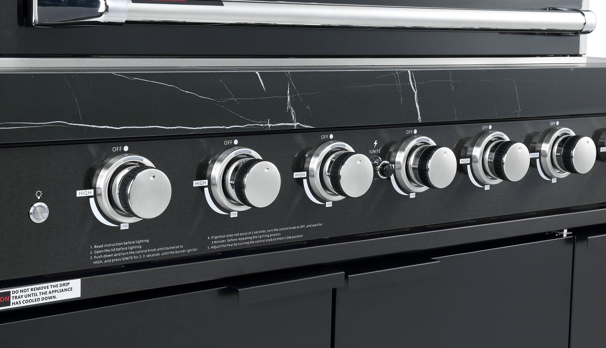 Rockpool Black 4B + Wok: Designer Outdoor BBQ Kitchen Package Inc Fridge, Storage Cabinet, Rear Infrared