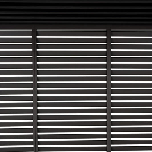 GazeboMate Combo: Louvered Gazebo + Aluminium Slat Panel Louvered Wall | Monument, Heavy Duty Wind Resistant