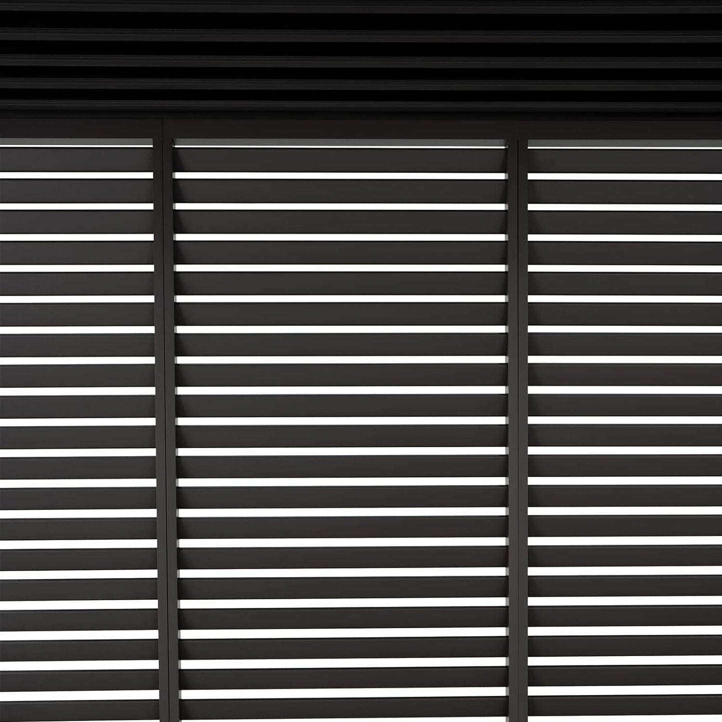 GazeboMate Combo: Louvered Gazebo + Aluminium Slat Panel Louvered Wall | Monument, Heavy Duty Wind Resistant