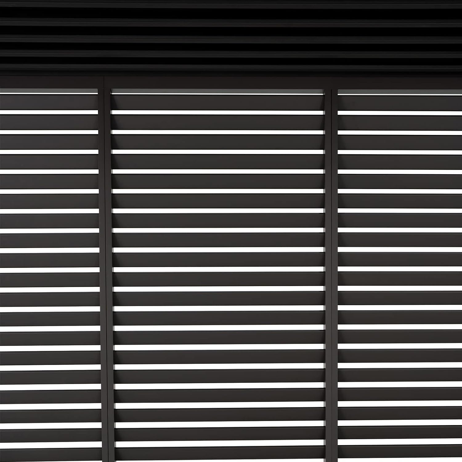 Aluminum Louvered Wall, Side Shade Privacy Screen Panel Suitable for GazeboMate Pergola Gazebo only. Pergola NOT Included. (Black/Charcoal)