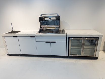 test rey 1 Floor Stock Grill King 4B Drop In BBQ Module inc Fridge, Sink, Storage Module, Castor Wheels, Rotisserie