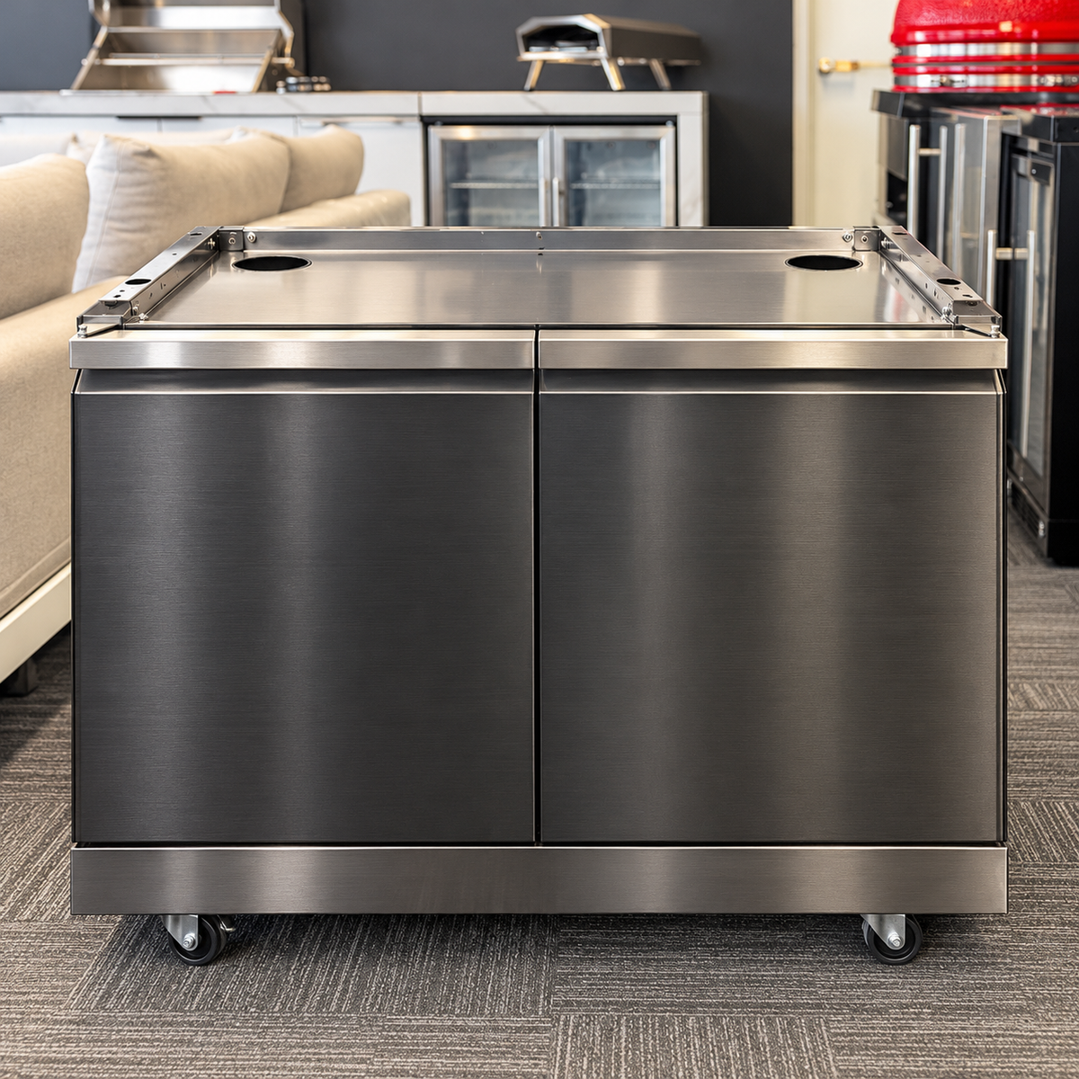 Grill King Outdoor BBQ Cabinet Module | Kingsley Black Stainless Steel Finish Suits 4& 6 Burner Built In BBQs