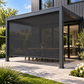 GazeboMate 3m × 4m Wall-Mounted Aluminium Louvered Pergola – Privacy Screen & Wall Options