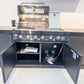 Floor Stock Rockpool Black 4B + Wok: Designer Black Outdoor BBQ Kitchen Package inc Fridge & Sink