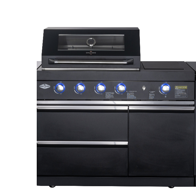 Black Felix 4B + Wok Designer BBQ Kitchen (BBQ Only Fridge Sink Sold Separate)