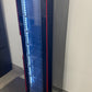 Floorstock Tropical Rated Triple Glazed 135L Commercial Skinny Upright Bar Fridge - Single Door, Black Stainless Steel, Red LED Lighting for Wine & Beverages
