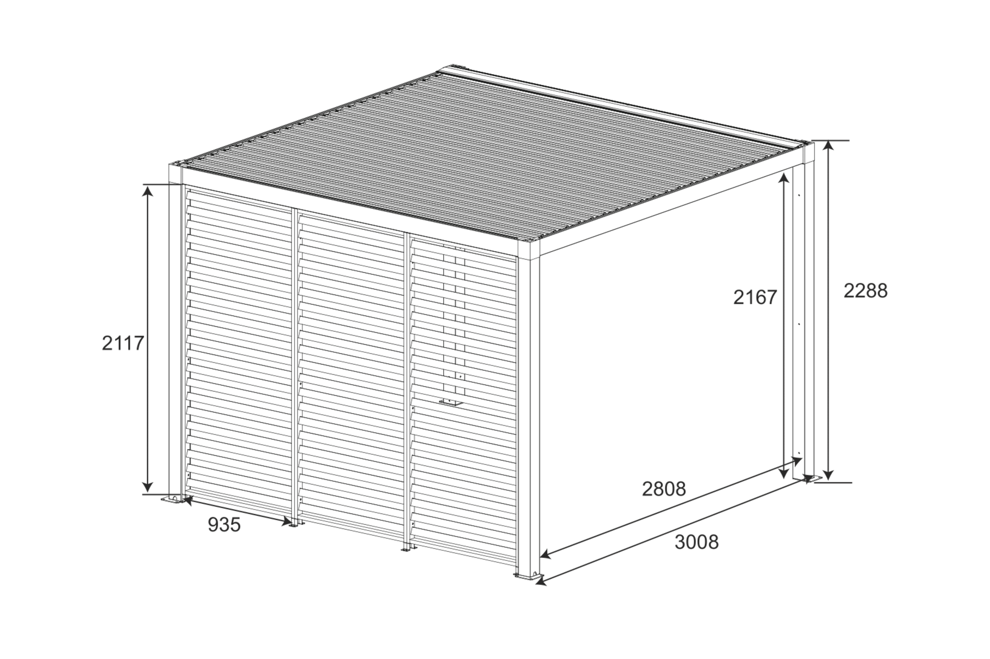 GazeboMate Combo: Louvered Gazebo + Aluminium Slat Panel Louvered Wall | Monument, Heavy Duty Wind Resistant