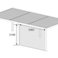 Retractable Pulldown Privacy Screen In White Suits 3.6M x 7.2M GazeboMate Louvre Gazebo Pergola