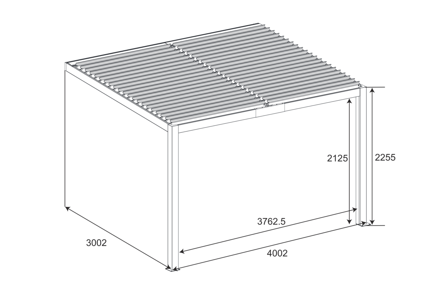Wall Mounted 3x4M Louvered Gazebo Aluminium Pergola Monument Heavy Duty Wind Resistant