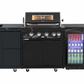 Rockpool 4B: Designer Black Outdoor BBQ Kitchen Package inc 2 Door 208L Fridge + Sink/Drawer Module