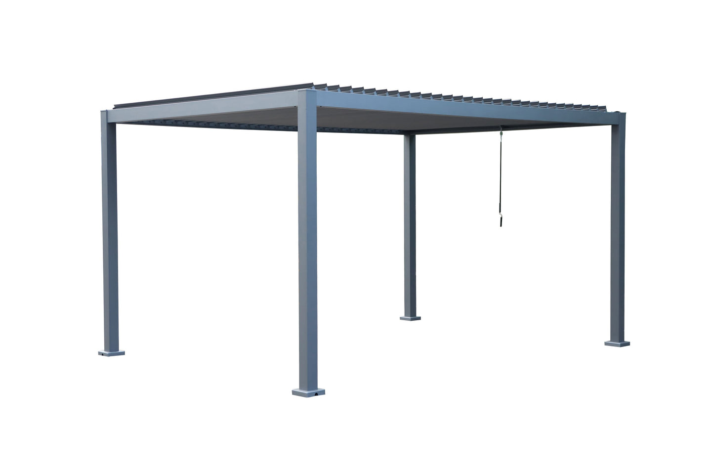 GazeboMate 2.4x2.4M White Semi Permanent Louvred Gazebo Heavy Duty Wind Resistant
