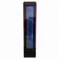Floorstock Tropical Rated Triple Glazed 135L Commercial Skinny Upright Bar Fridge - Single Door, Black Stainless Steel, Red LED Lighting for Wine & Beverages