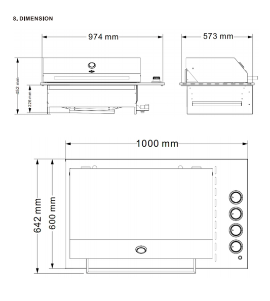 Bundle 4B Drop in Slimline & Bar Fridge King 150L Solid Door Alfresco Bar Fridge With Stainless Steel Exterior and Interior