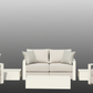 White Hampton Style Lounge Set Inc 2+1+1, Coffee Table Aluminium Frame and Weather Resistant Fabric