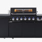 Rockpool Black Sintered Stone 6 Burner Outdoor Kitchen w/ Fridge, Sink and Storage Bundle