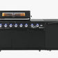 Rockpool Black Sintered Stone 6 Burner Outdoor Kitchen w/ Fridge, Sink and Storage Bundle