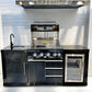 Floor stock 2M Kingsley 4 Burner Non Wok Black Stainless Steel BBQ Package
