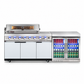 Hampton Style White Stone Rockpool 6B BBQ Kitchen Package, 2DR Tropical Fridge