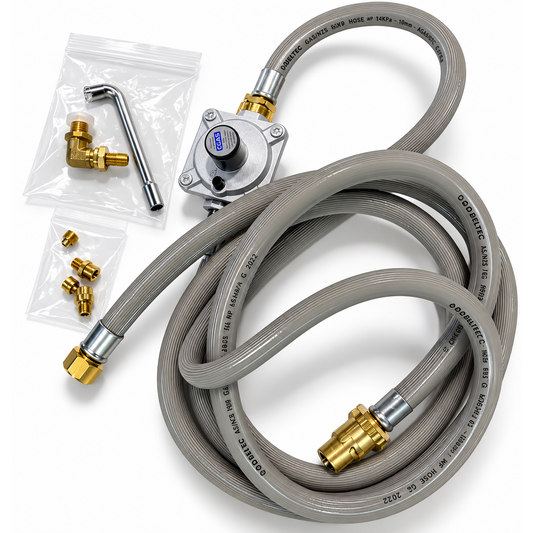 Grill King BBQ LPG Gas Conversion Kit – Regulator, Hose & Fittings