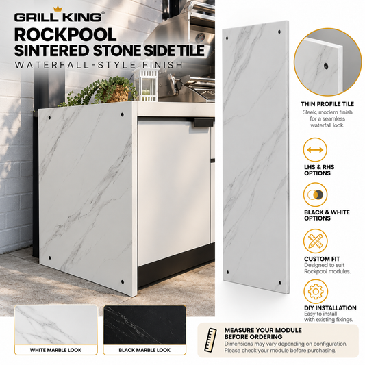 Grill King Side Tile Panel – Marble Look | Rockpool Outdoor BBQ Kitchen Modules