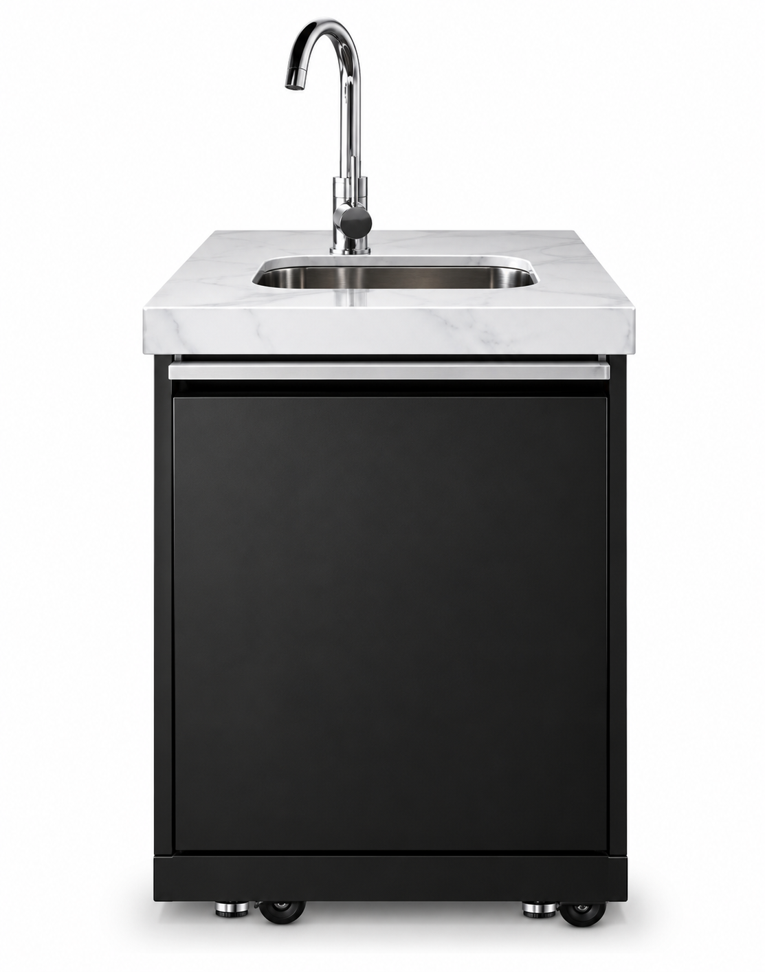 Grill King Element Twin Hood 8 Burner Outdoor BBQ Kitchen – 304 Stainless Steel & White Sintered Stone
