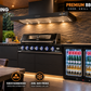 Grill King Kingsley 6 Burner Built-In BBQ Bundle – 208L Double Door Bar Fridge & 150cm Rangehood