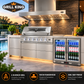 Grill King 6 Burner Stainless Steel BBQ Bundle – 208L Double Door Bar Fridge & 150cm Rangehood