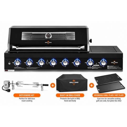 Grill King Kingsley 6 Burner Built-In BBQ with Side Wok & Rear Infrared Burner