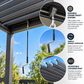 GazeboMate Louvered Gazebo + Aluminium Privacy Side Wall – Monument Charcoal