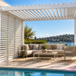 GazeboMate 3m x 4m White Aluminium Louvered Gazebo + Adjustable Privacy Wall Combo