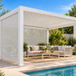GazeboMate 4M x 4M Combo Aluminium Louvre Gazebo – White