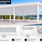 GazeboMate 3.6m × 7.2m Aluminium Louvered Gazebo + Retractable Privacy Screen – White