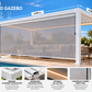 GazeboMate 4m × 5m White Aluminium Louvered Gazebo + Retractable Privacy Screen Combo