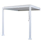 Wall Mounted 2.4x2.4M White Semi Permanent Louvred Gazebo Heavy Duty Wind Resistant