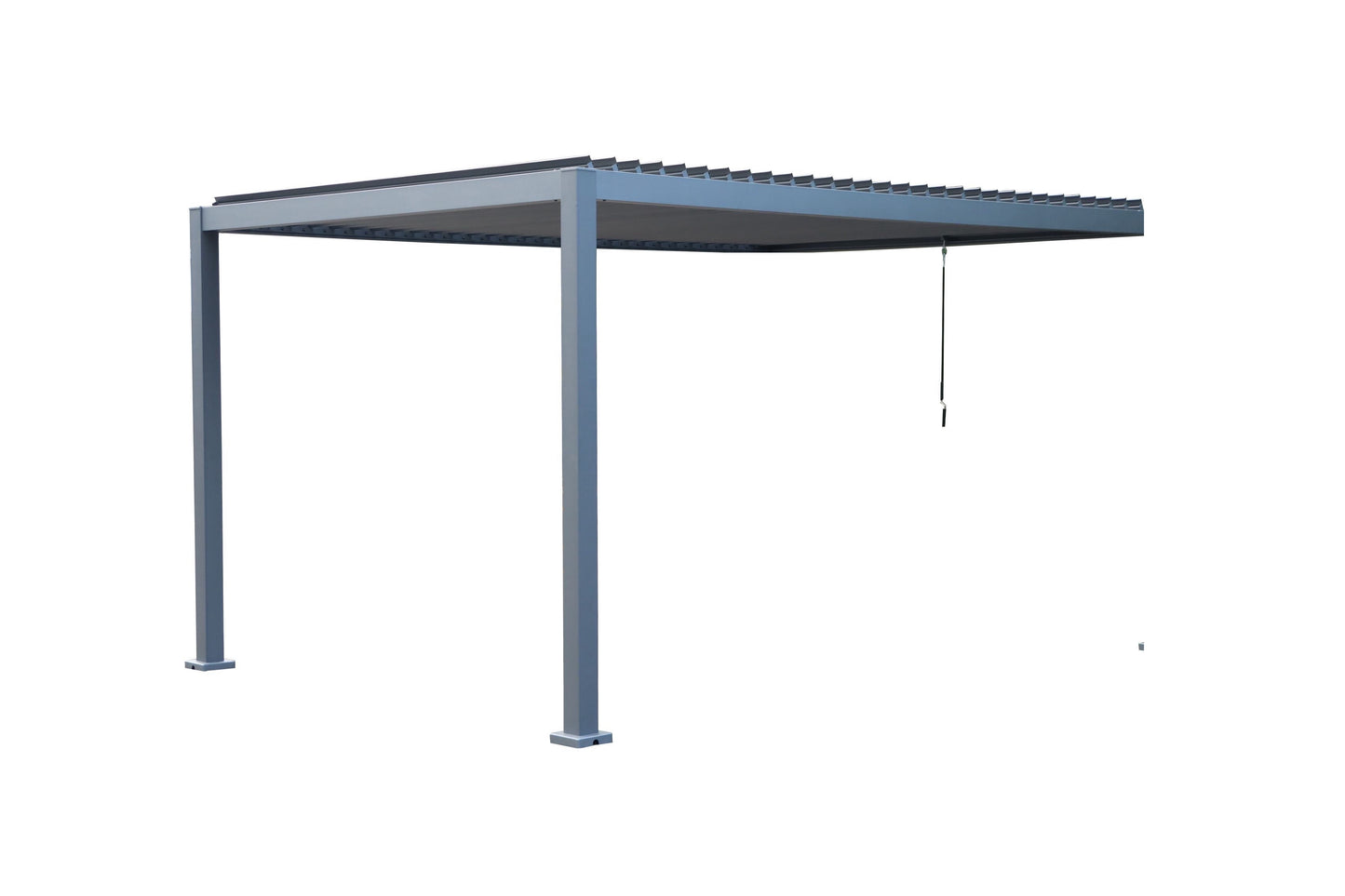 Wall Mounted 2.4x2.4M White Semi Permanent Louvred Gazebo Heavy Duty Wind Resistant