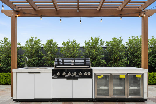 Floor Stock Rockpool 6-Burner Outdoor Kitchen with 2DR Sink & 3DR Fridge