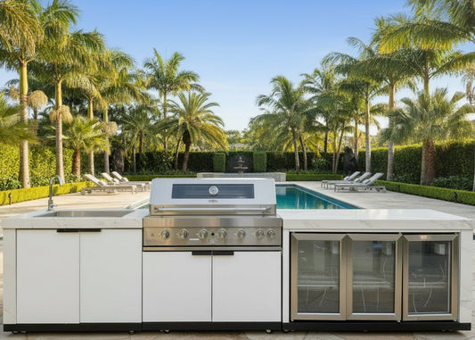Floor Stock Rockpool 6-Burner Outdoor Kitchen with 2DR Sink & 3DR Fridge