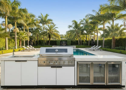 test rey 1 Floor Stock Rockpool 6-Burner Outdoor Kitchen with 2DR Sink & 3DR Fridge