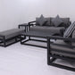 7 Piece Charcoal Aluminium Hampton Style Outdoor Furniture Lounge Set Weather Resistant 3 Seater, 1+1 + Coffee Table & 2x Side tables