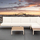 Modular Sofa Outdoor Furniture Set White Aluminium White Cusions Modular 4 Piece inc Coffe Table