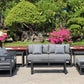 7 Piece Charcoal Aluminium Hampton Style Outdoor Furniture Lounge Set Weather Resistant 3 Seater, 1+1 + Coffee Table & 2x Side tables