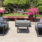 7 Piece Charcoal Aluminium Hampton Style Outdoor Furniture Lounge Set Weather Resistant 3 Seater, 1+1 + Coffee Table & 2x Side tables