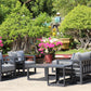 7 Piece Charcoal Aluminium Hampton Style Outdoor Furniture Lounge Set Weather Resistant 3 Seater, 1+1 + Coffee Table & 2x Side tables