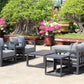 7 Piece Charcoal Aluminium Hampton Style Outdoor Furniture Lounge Set Weather Resistant 3 Seater, 1+1 + Coffee Table & 2x Side tables