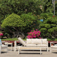5-Piece Modern Outdoor Lounge Furniture Set Inc 3-Seater Day Bed, Coffee Table, Side Table & 3+1+1