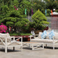 5-Piece Modern Outdoor Lounge Furniture Set Inc 3-Seater Day Bed, Coffee Table, Side Table & 3+1+1