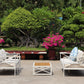 5-Piece Modern Outdoor Lounge Furniture Set Inc 3-Seater Day Bed, Coffee Table, Side Table & 3+1+1